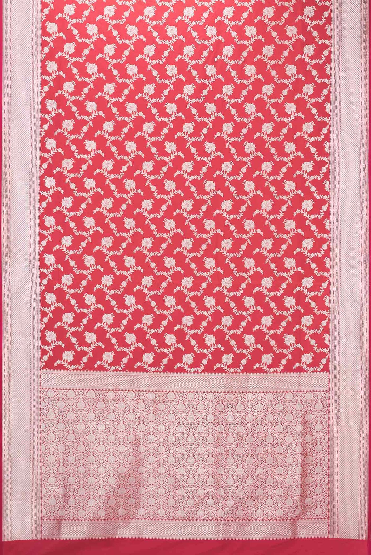 Red Dual Tone Blended Banarasi Silk Saree