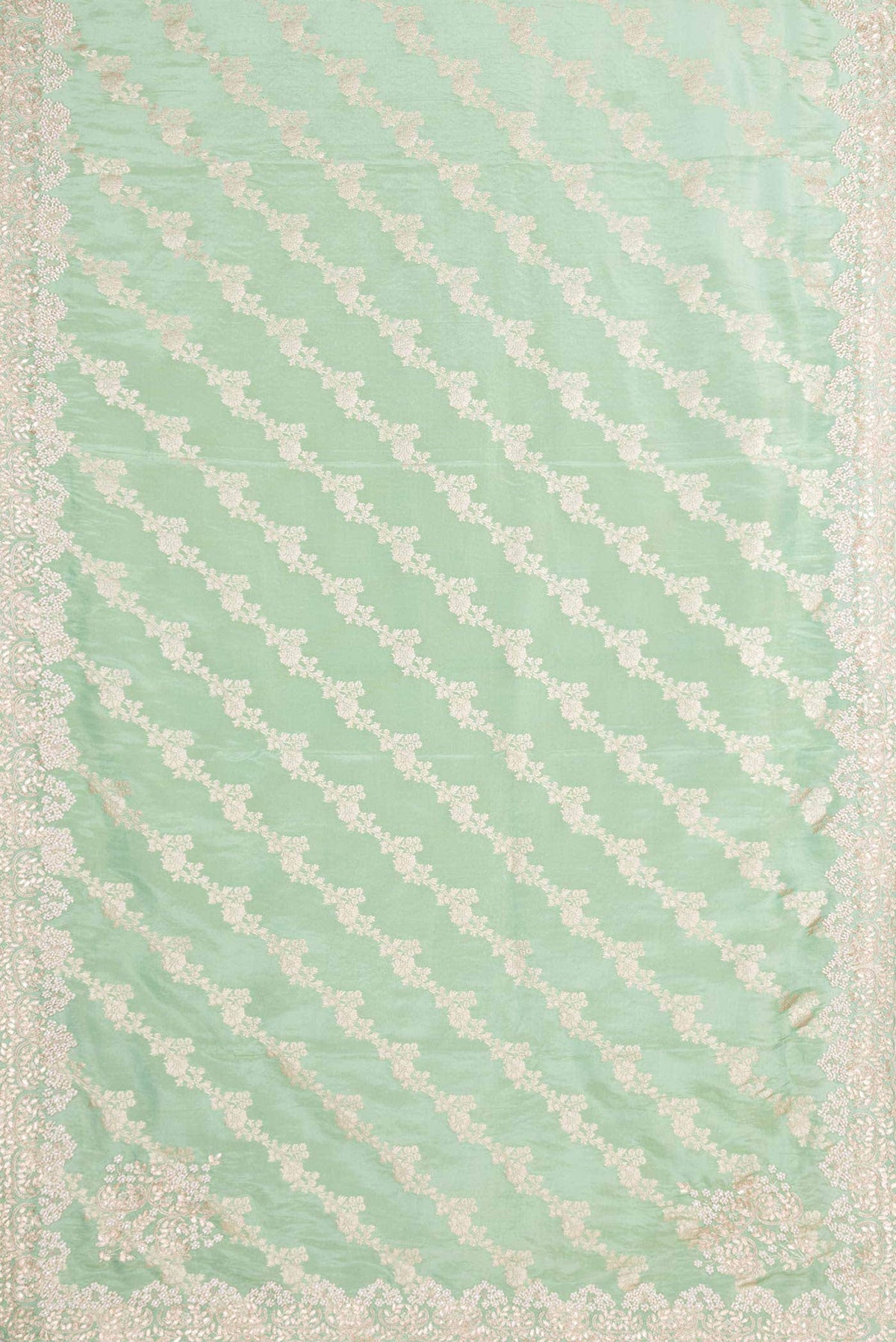 Sea Green Dual Tone Blended Organza Silk Saree