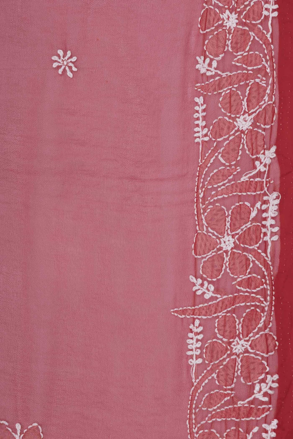 Red Dual Tone Mysore Georgette Saree