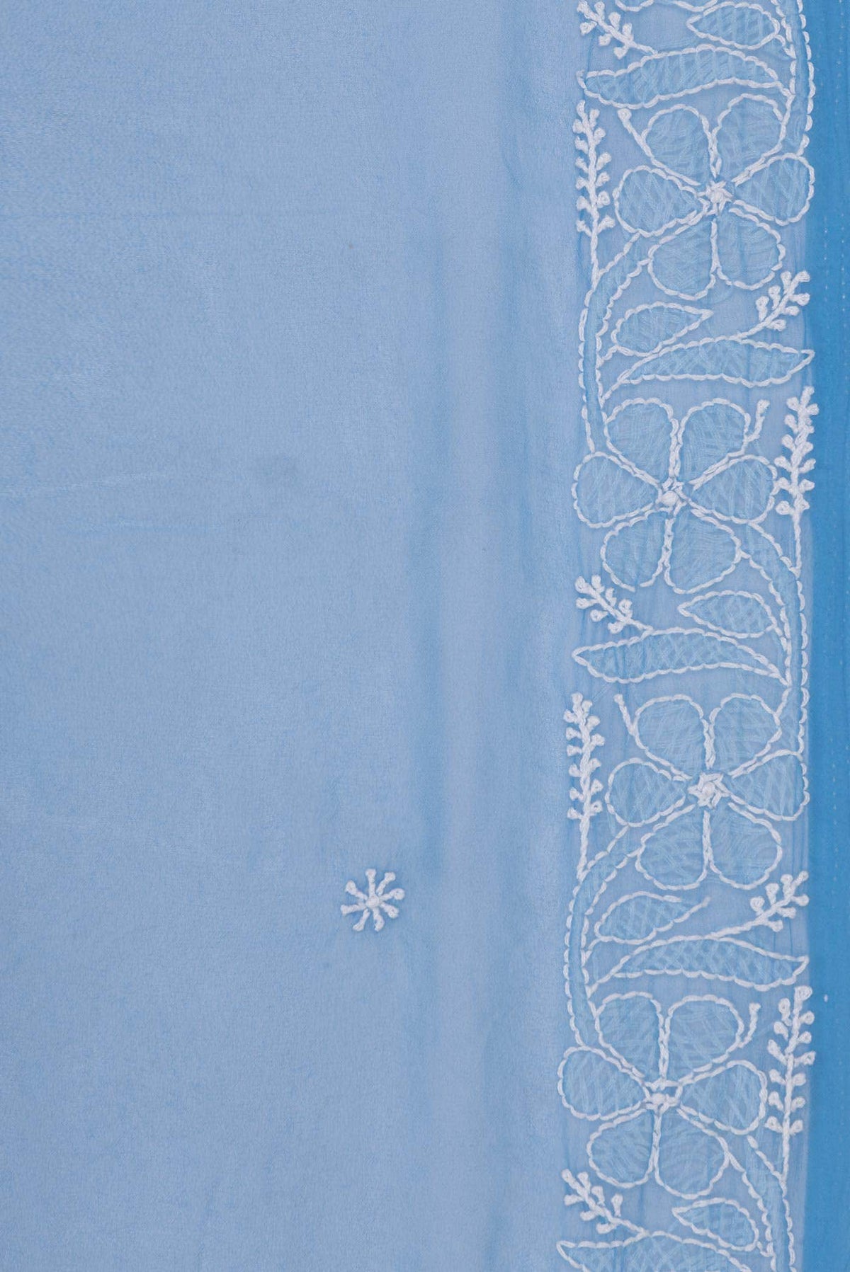 Light Blue Dual Tone Mysore Georgette Saree