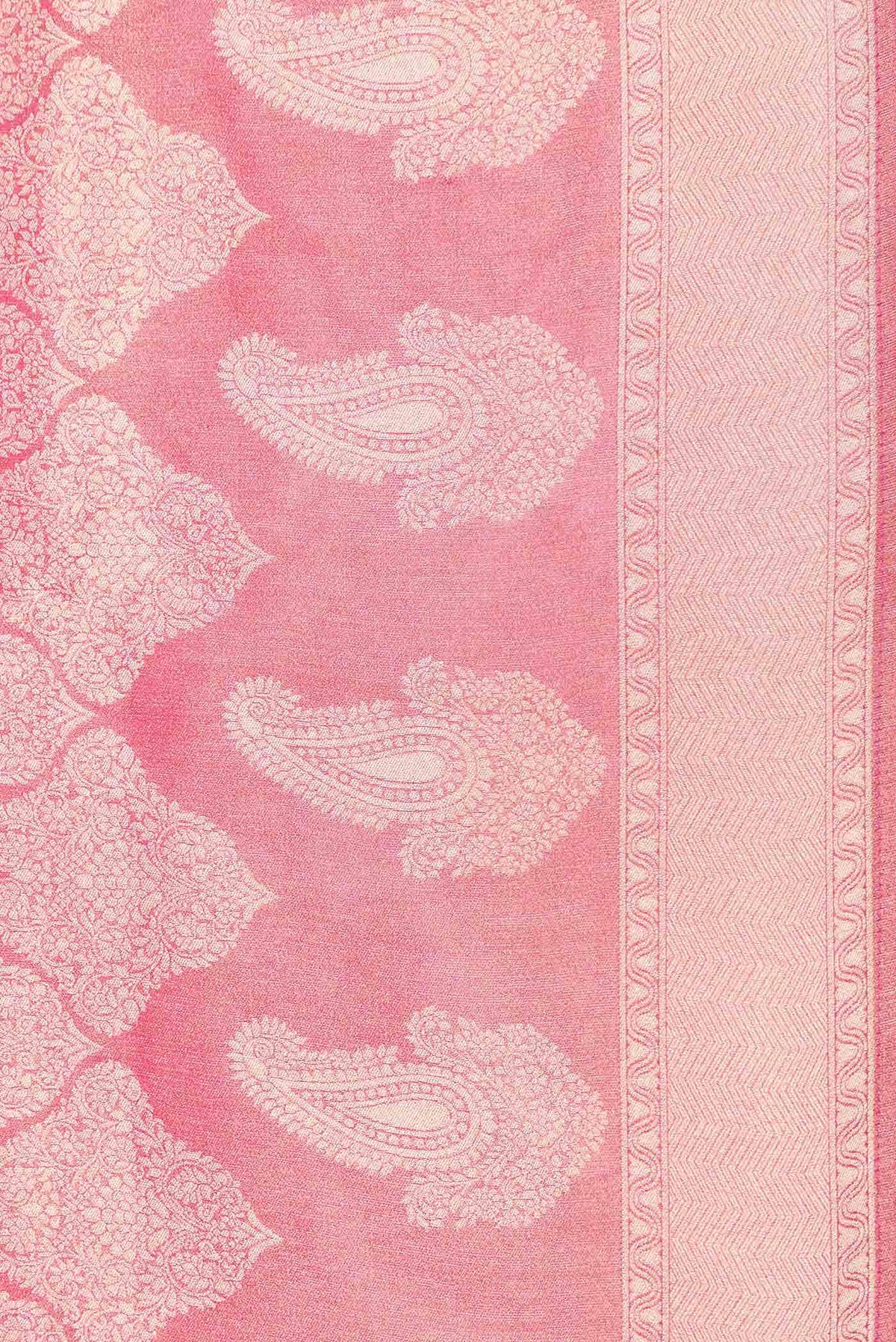 Pink Dual Tone Blended Banarasi Silk Saree