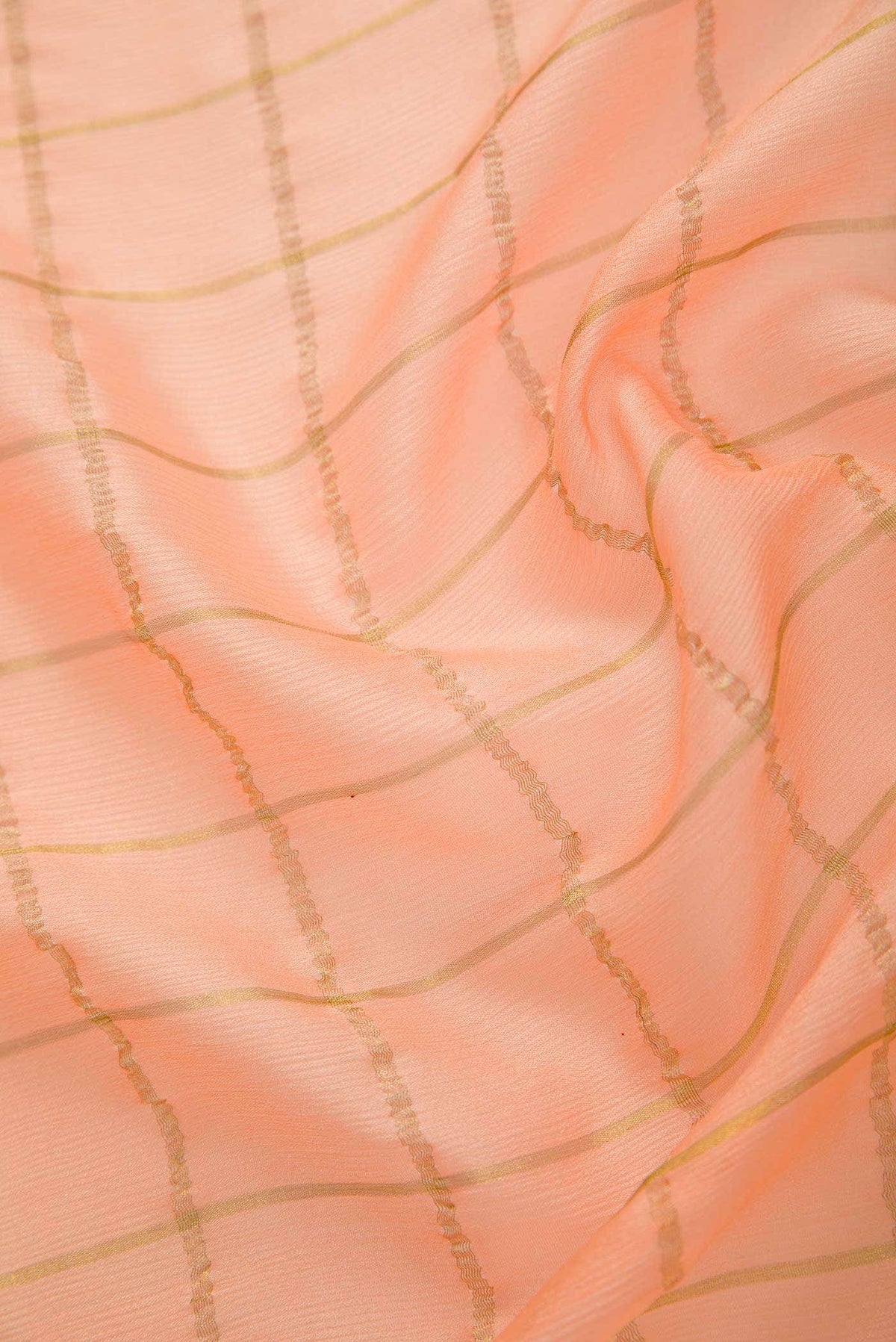 Peach Chiffon Dress Material