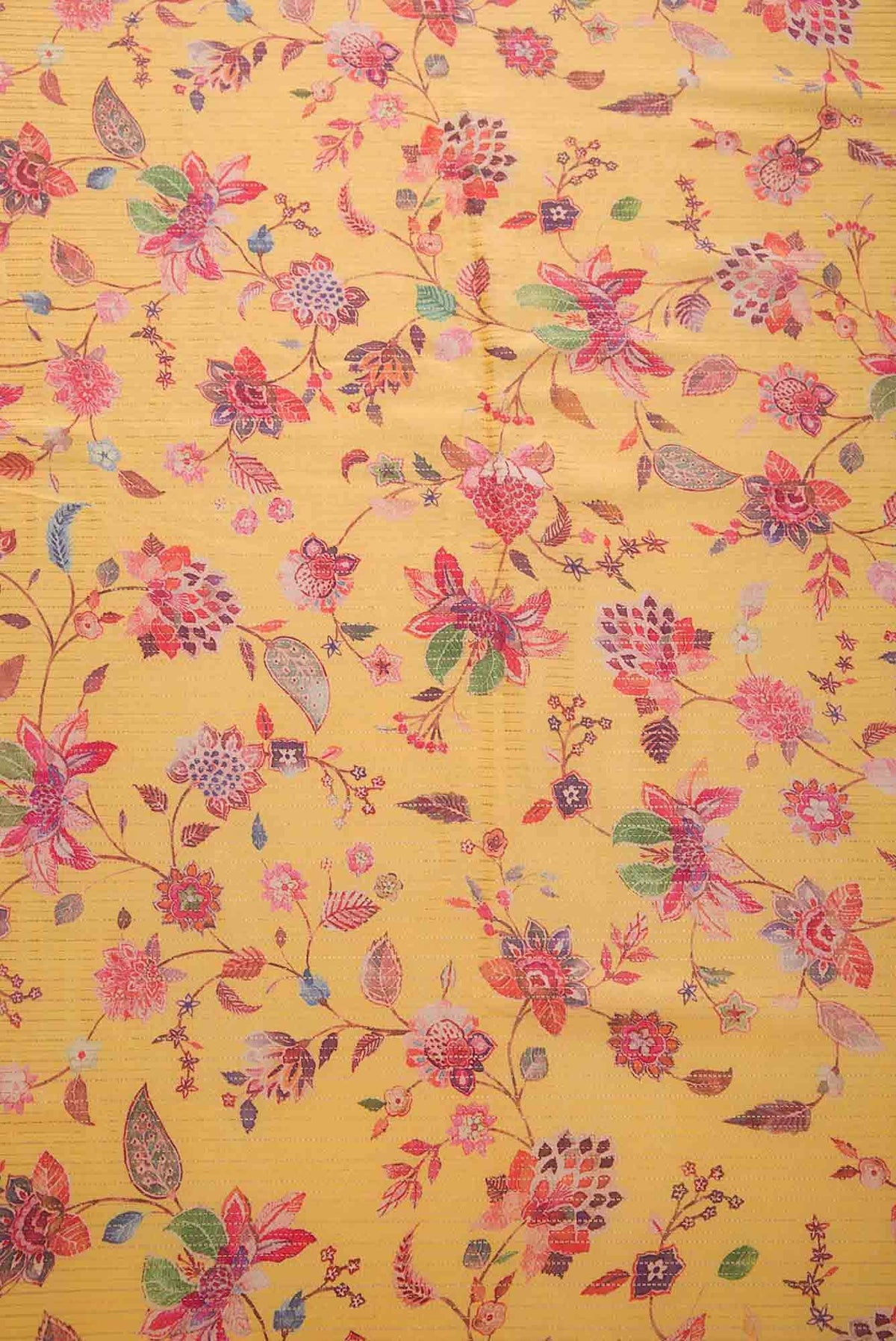 Yellow Tussar Silk Dress Material