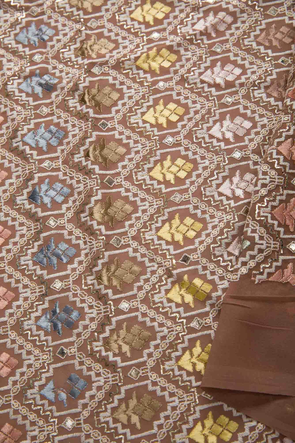Brown Georgette Dress Material