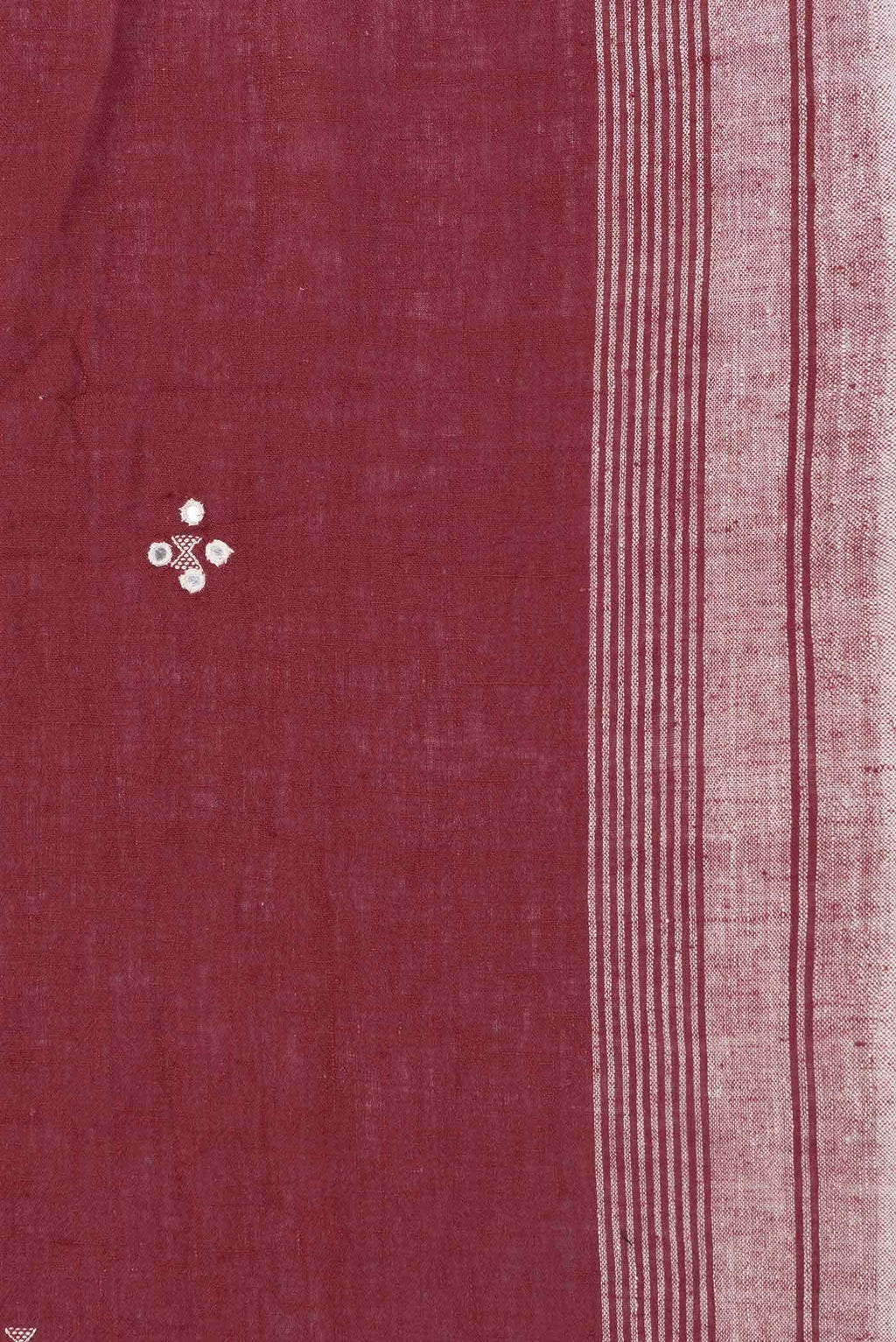 Maroon Dual Tone Linen Cotton Saree