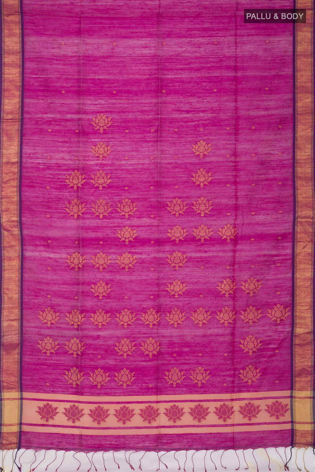Rani Pink Raw Silk Saree