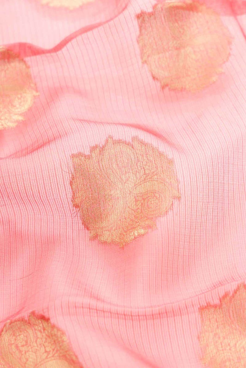 Peach Dual Tone Blended Kota Silk Saree
