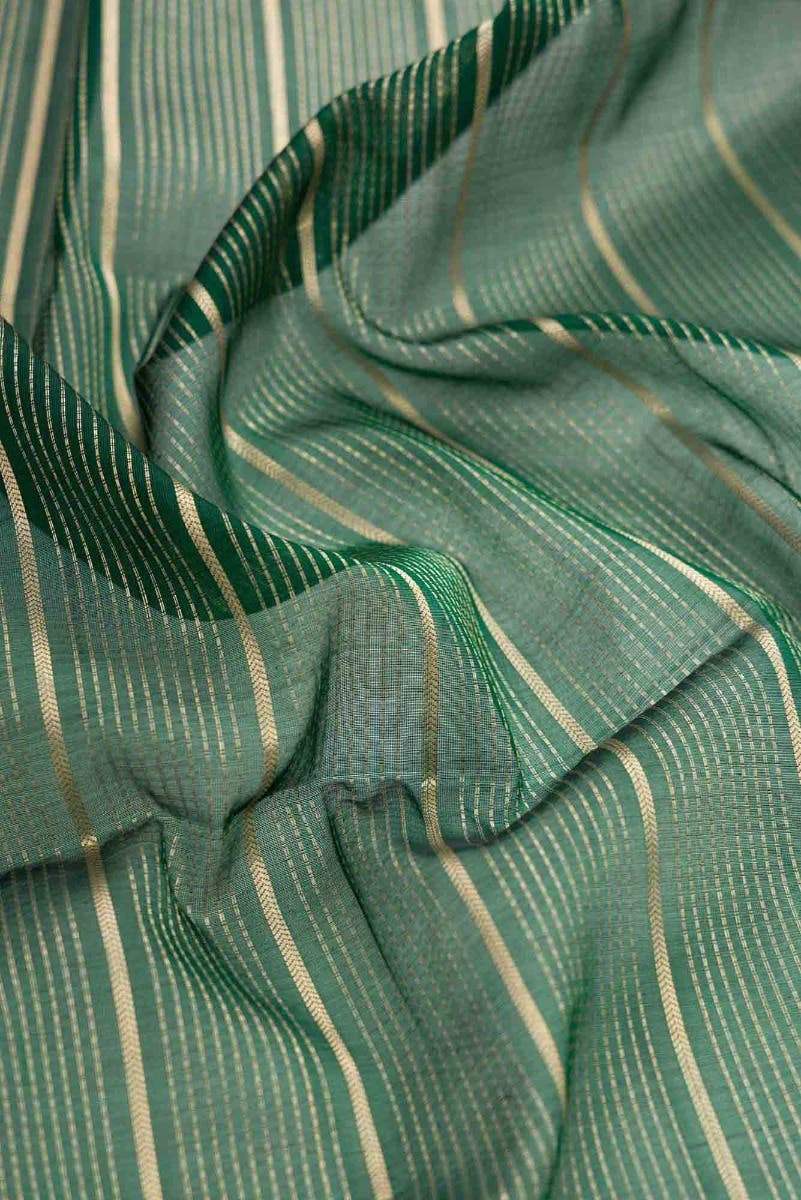 Bottle Green Dual Tone Silk Cotton Saree
