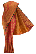 Pink with Orange Color Kanchipuram Silk Saree