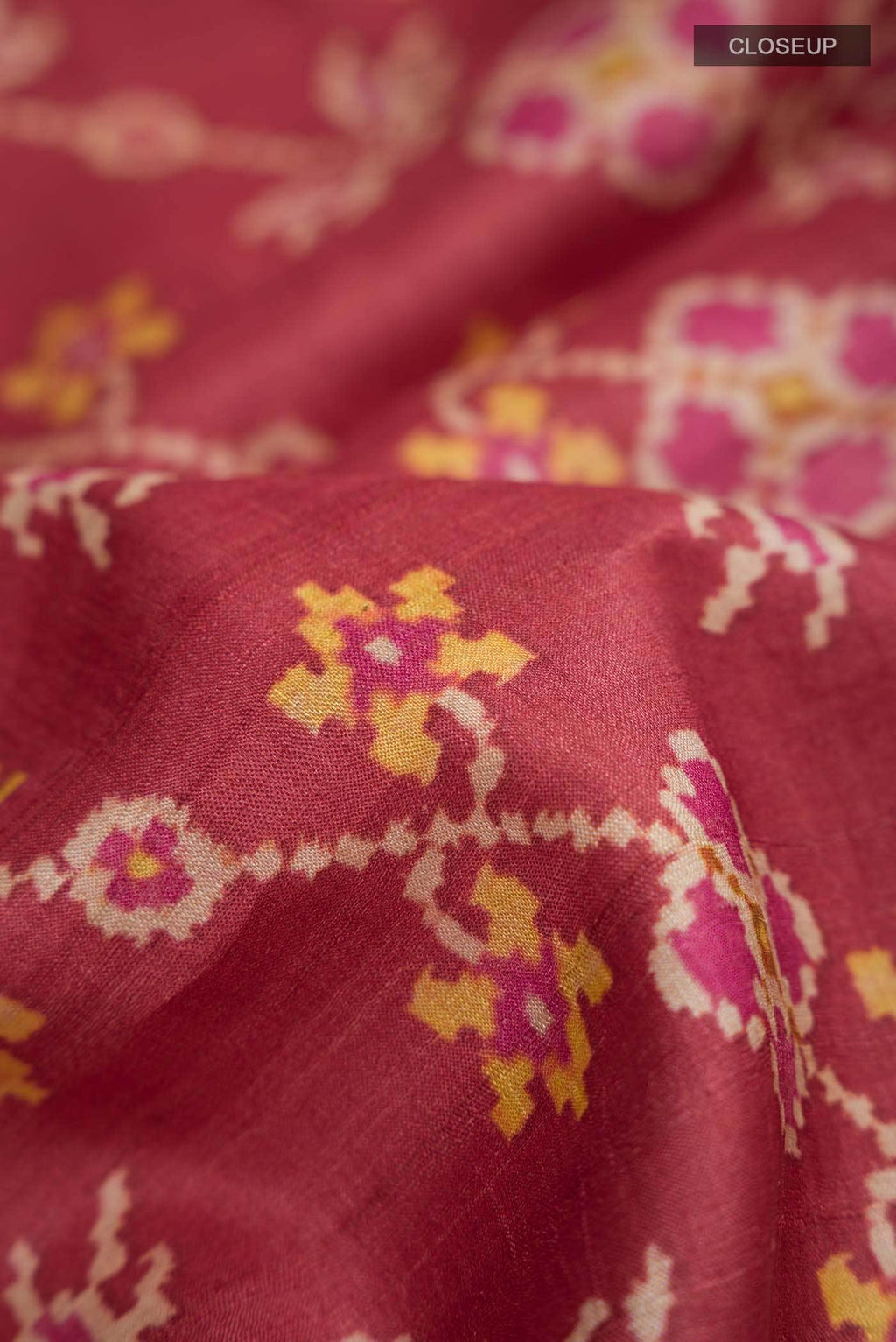 Coral Bhagalpuri Tussar Silk Saree