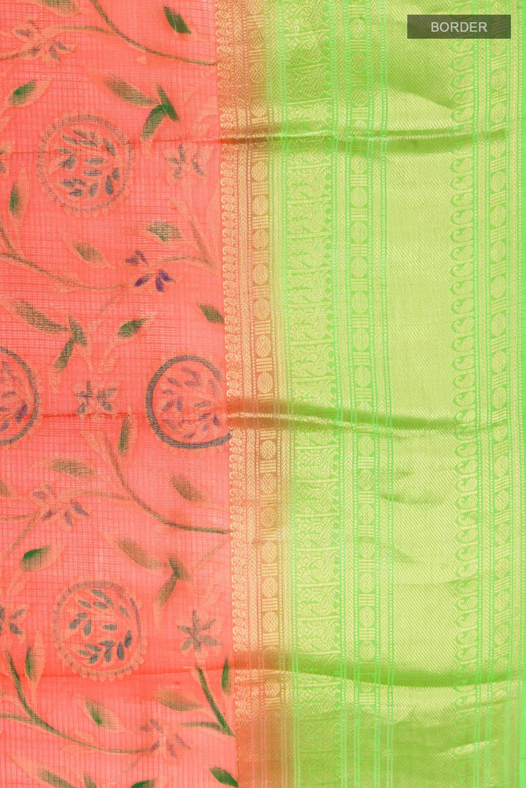 Orange Kota Silk Saree