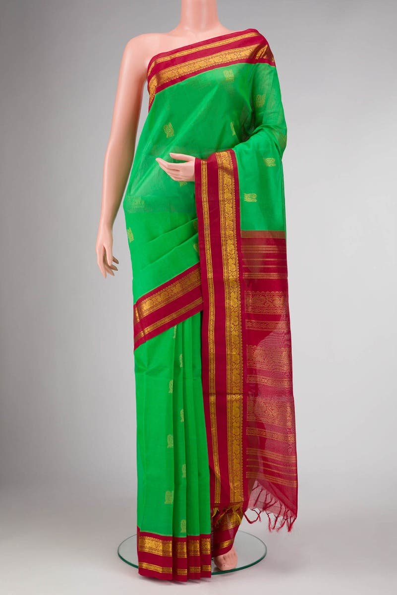Green Dual Tone Silk Cotton Saree