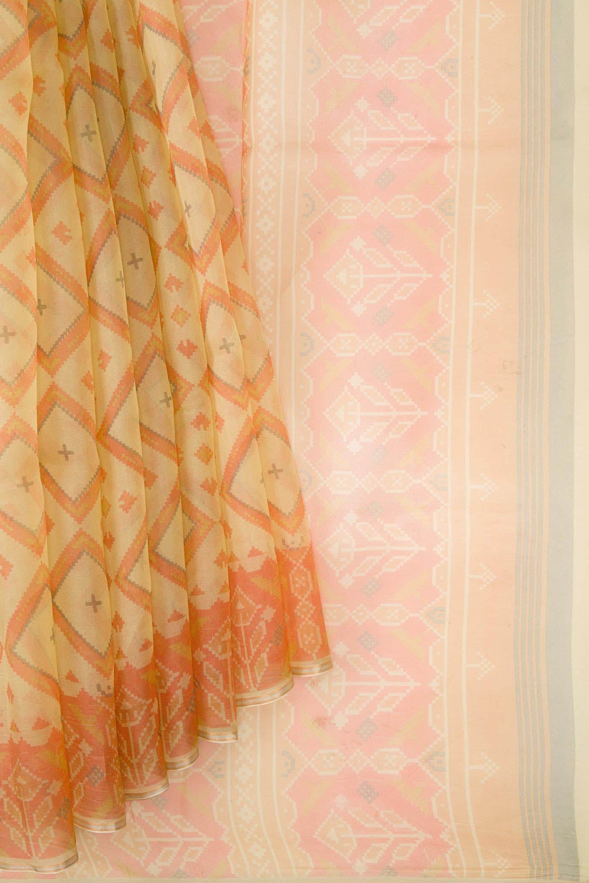 Sandal Organza Silk Saree