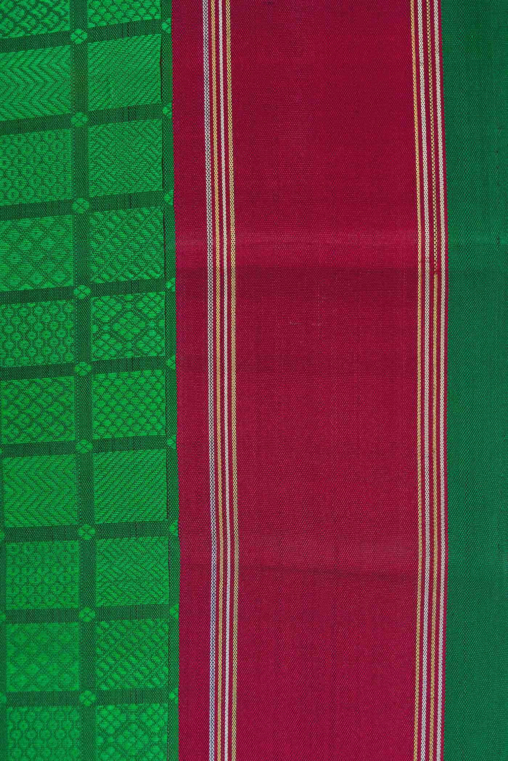 Pure Silk Pure Zari Green Dual Tone Kanchipuram Saree