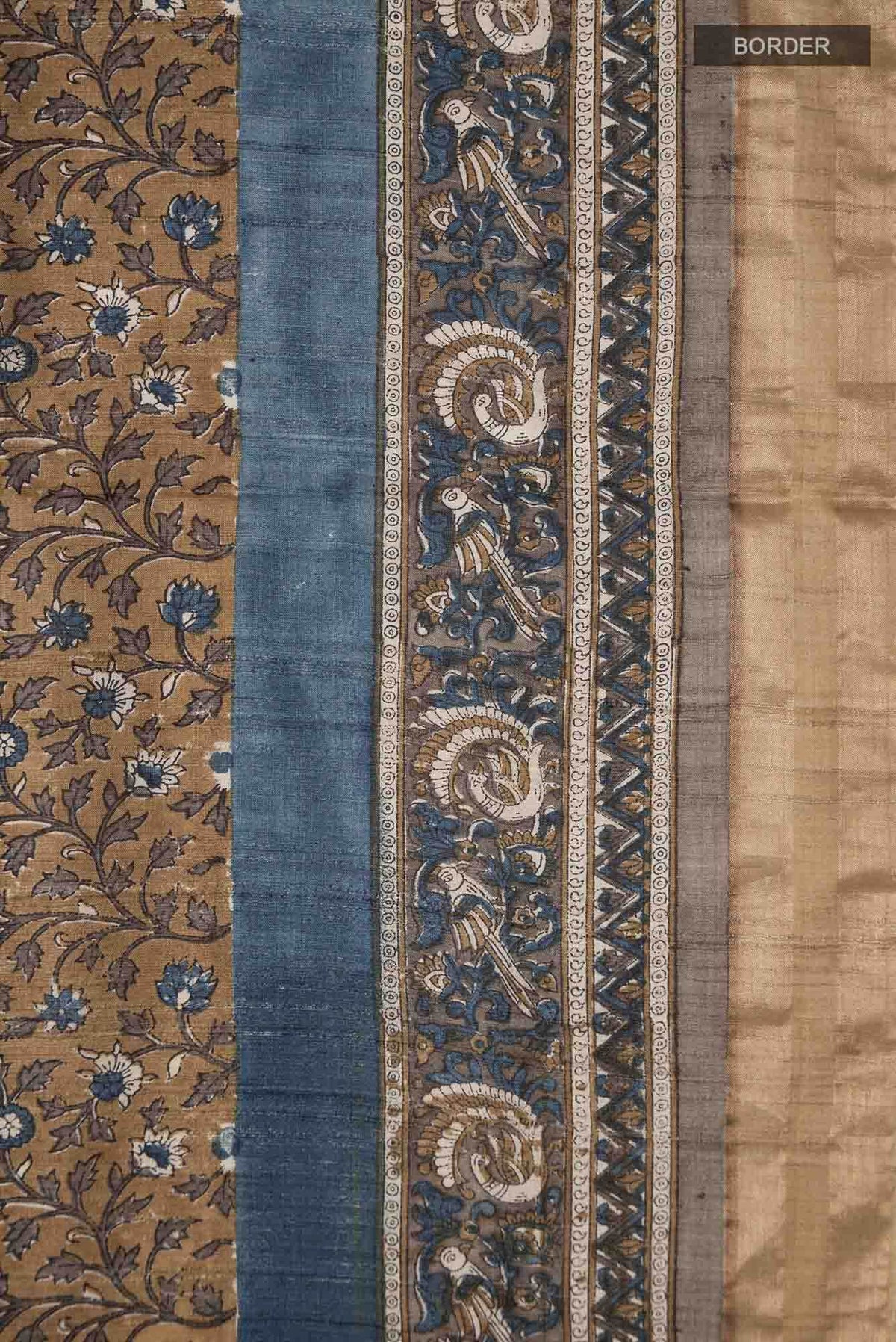 Brown Tussar Silk Saree