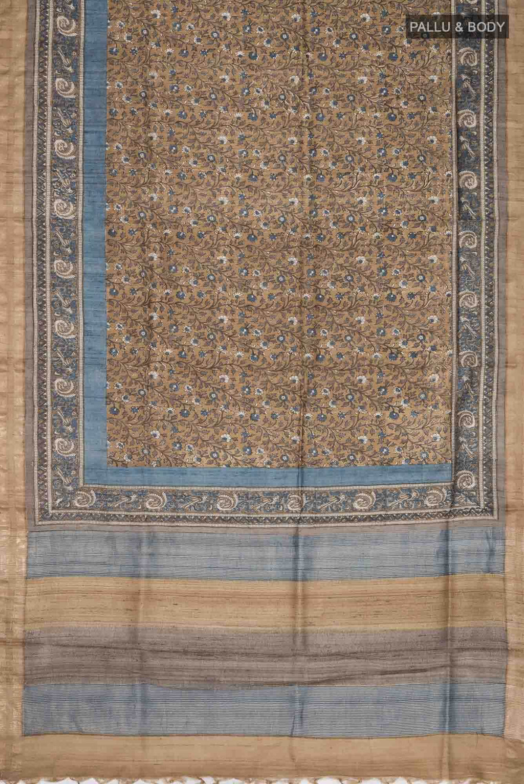 Brown Tussar Silk Saree