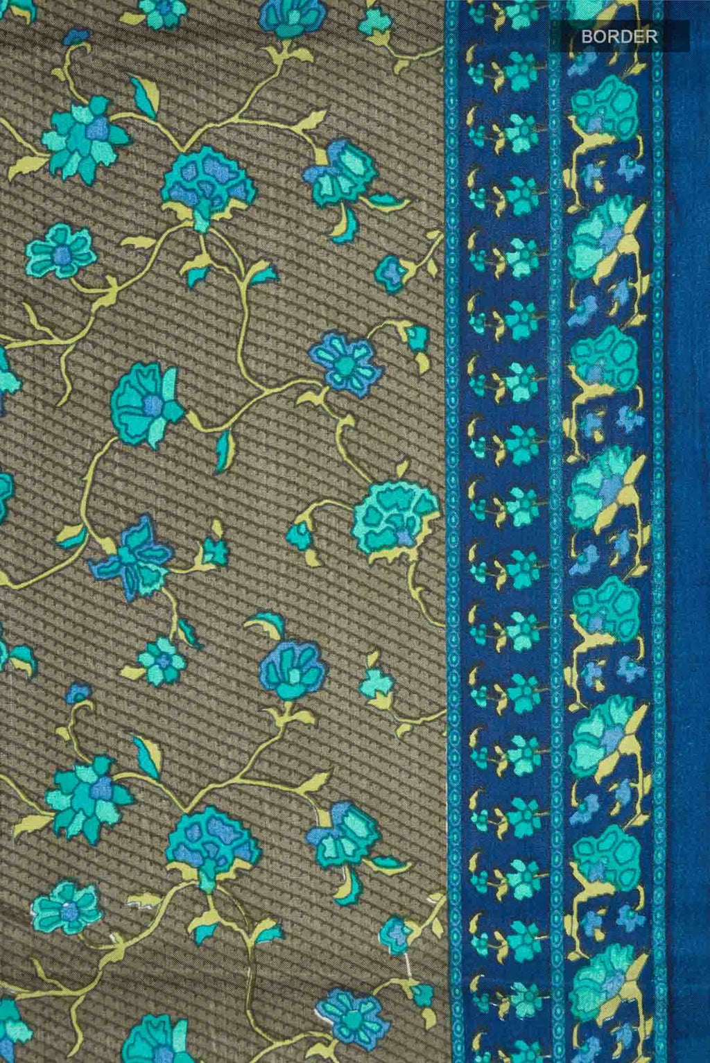 Green Printed Silk Saree