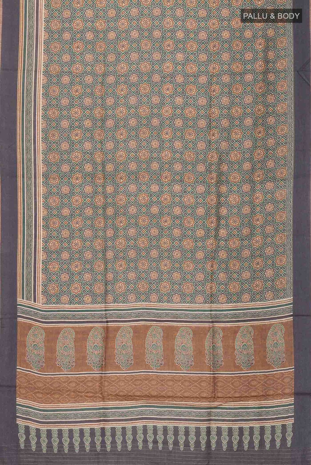 Green Pashmina Silk Saree