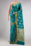 Blue Dual Tone Tussar Silk Saree