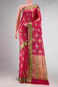 Pink Dual Tone Tussar Silk Saree