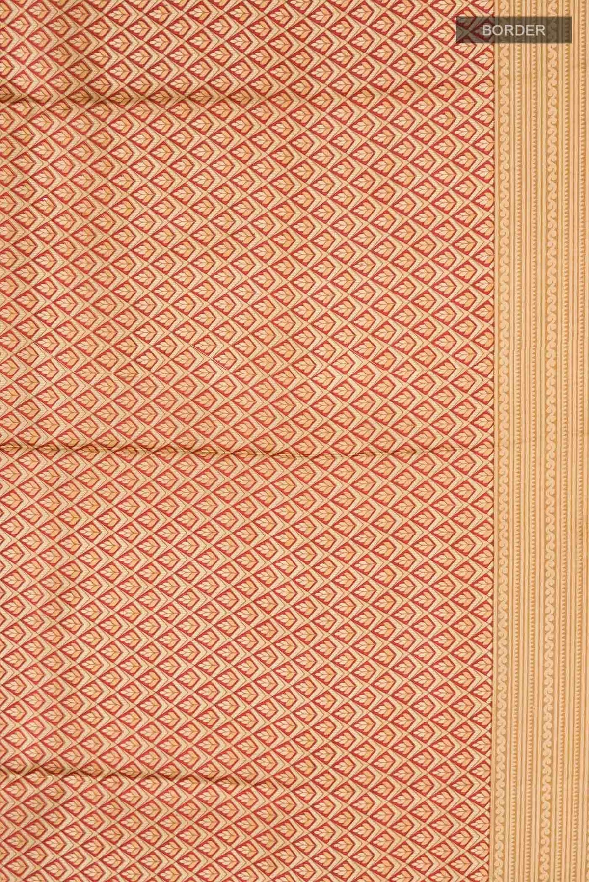 Beige Printed Silk Saree