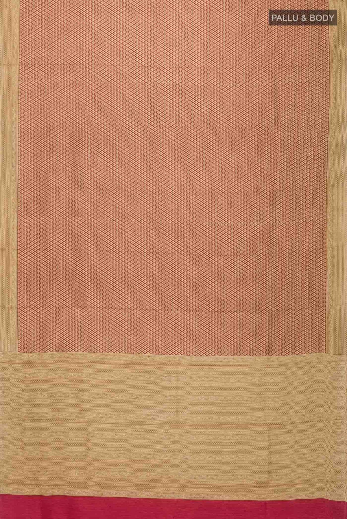 Beige Printed Silk Saree