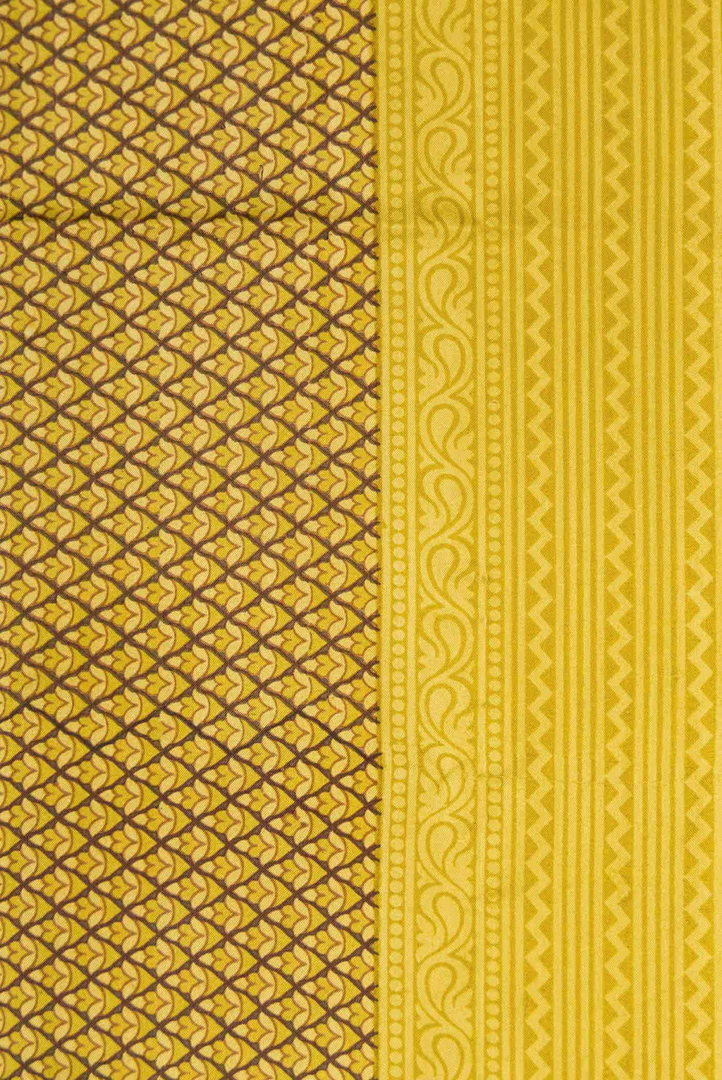 Mustard Printed Silk Saree