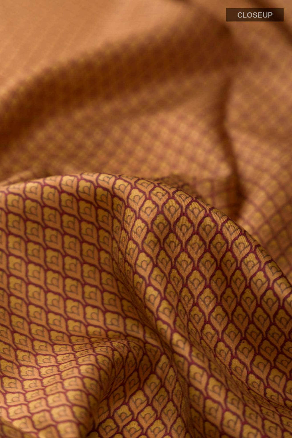 Brown Printed Silk Saree