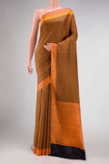 Orange Printed Silk Saree