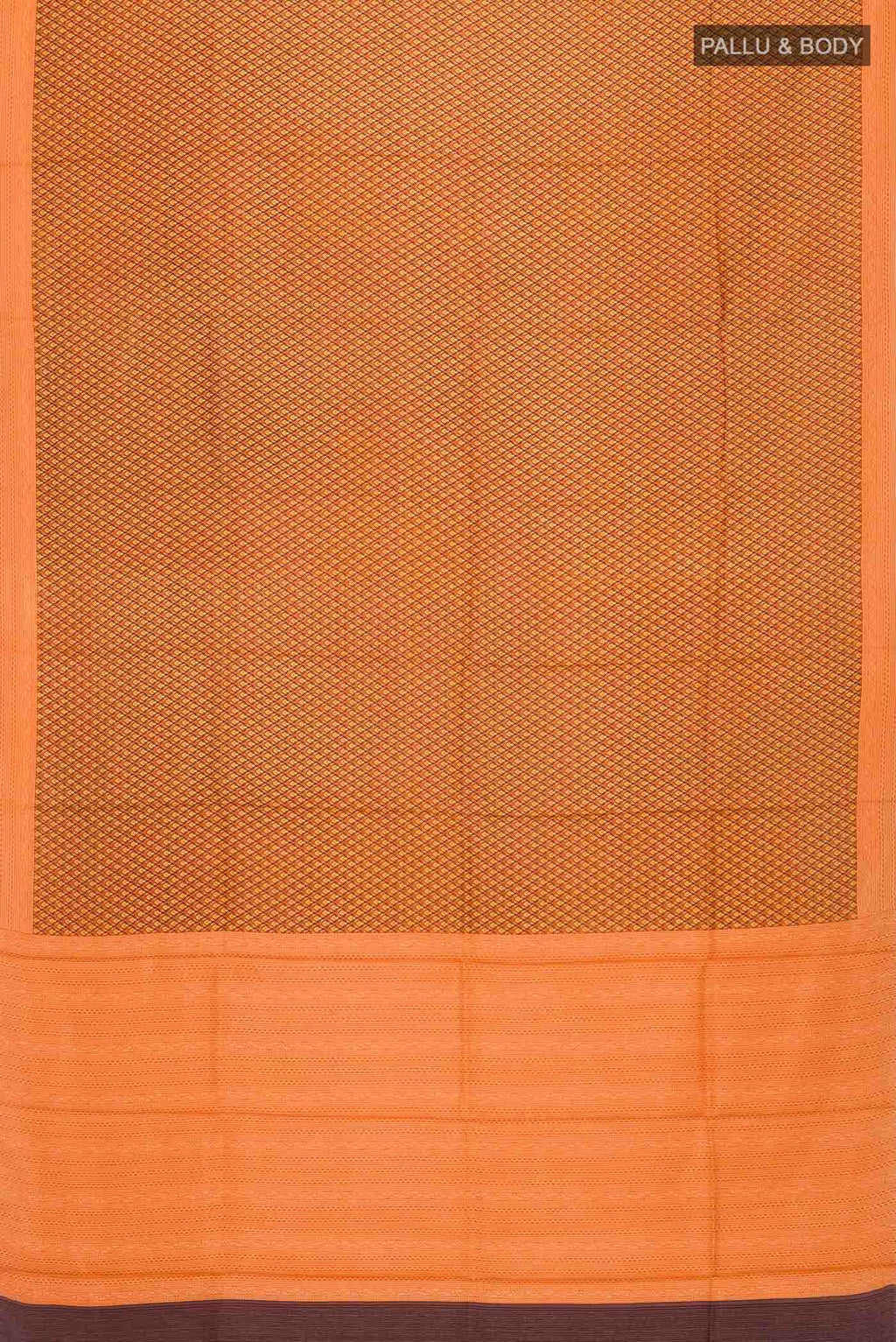 Orange Printed Silk Saree