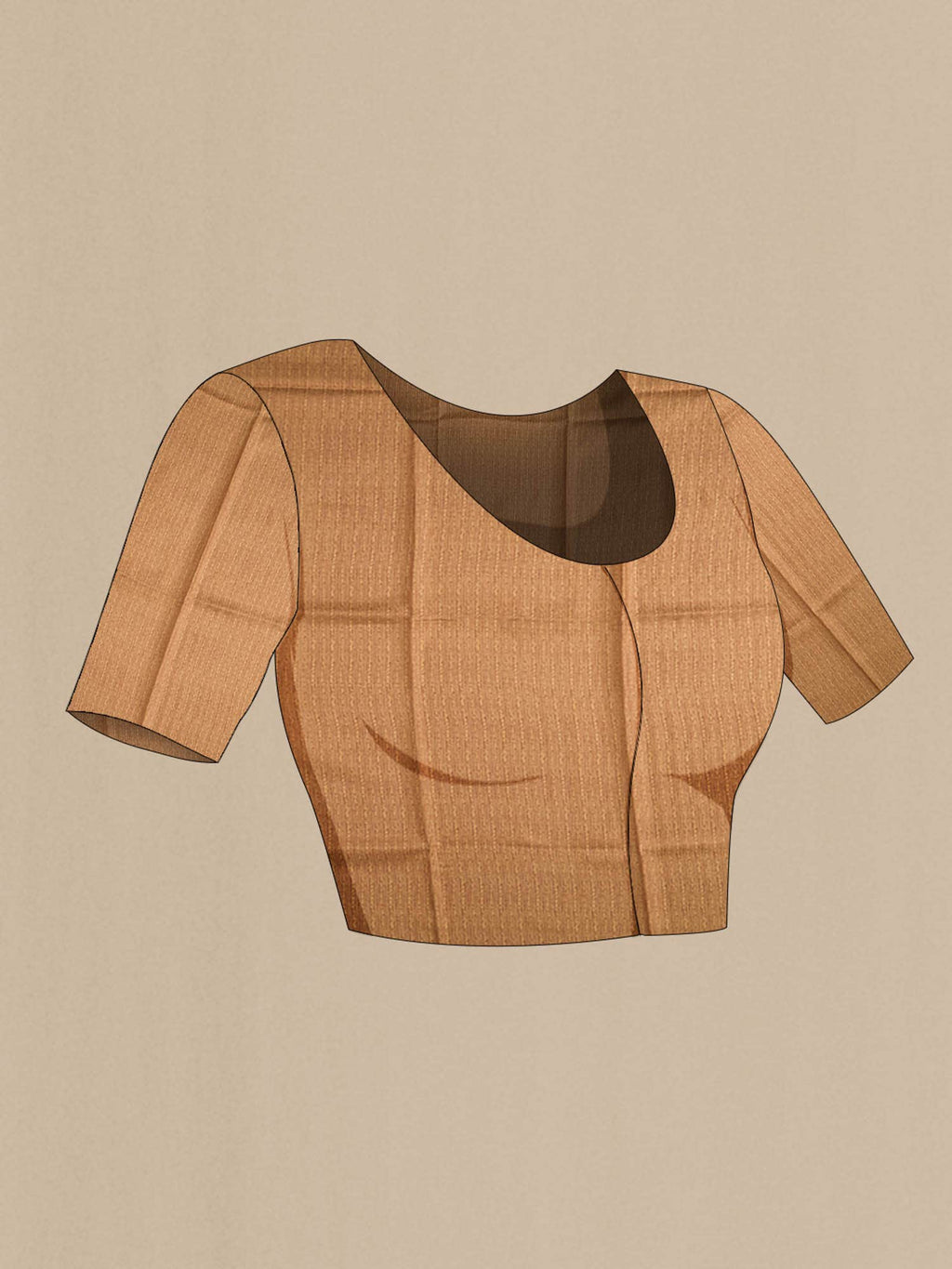 Brown Printed Silk Saree