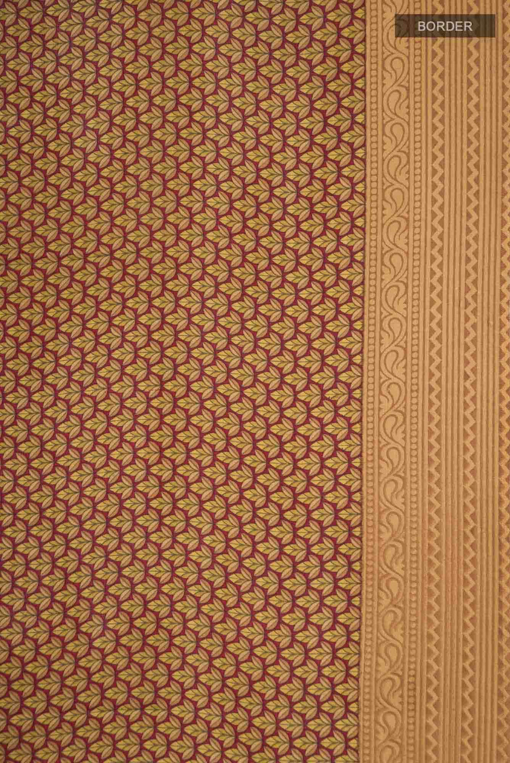 Brown Printed Silk Saree