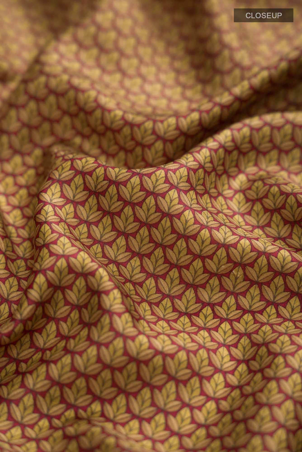 Brown Printed Silk Saree