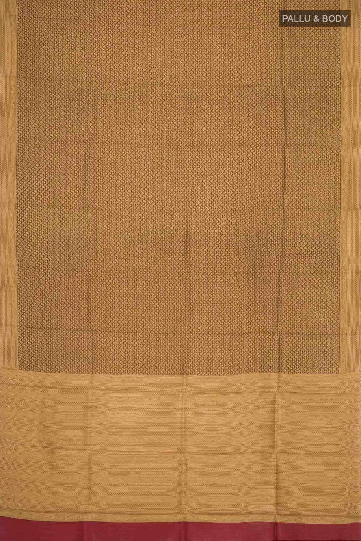 Brown Printed Silk Saree