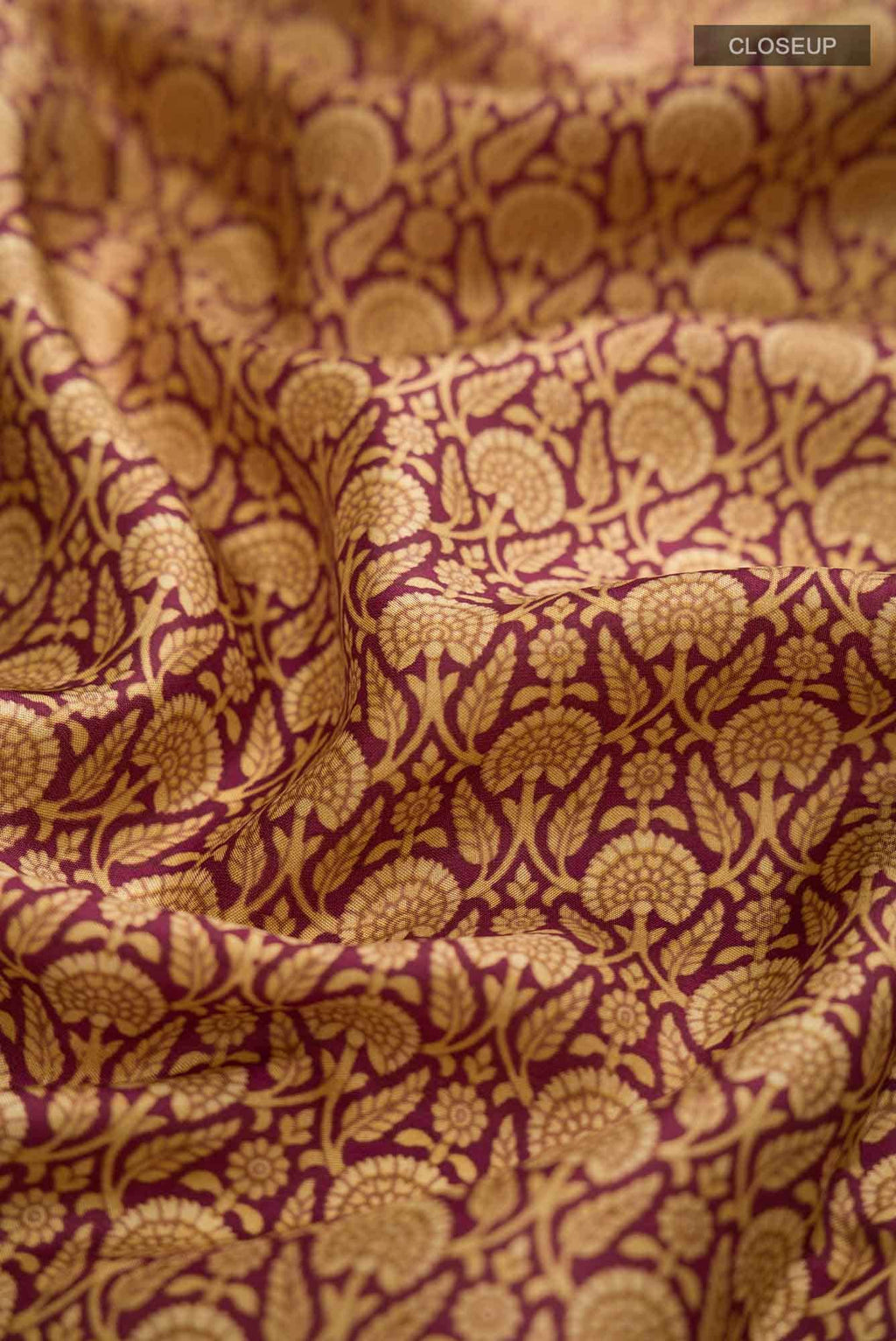Purple Printed Silk Saree