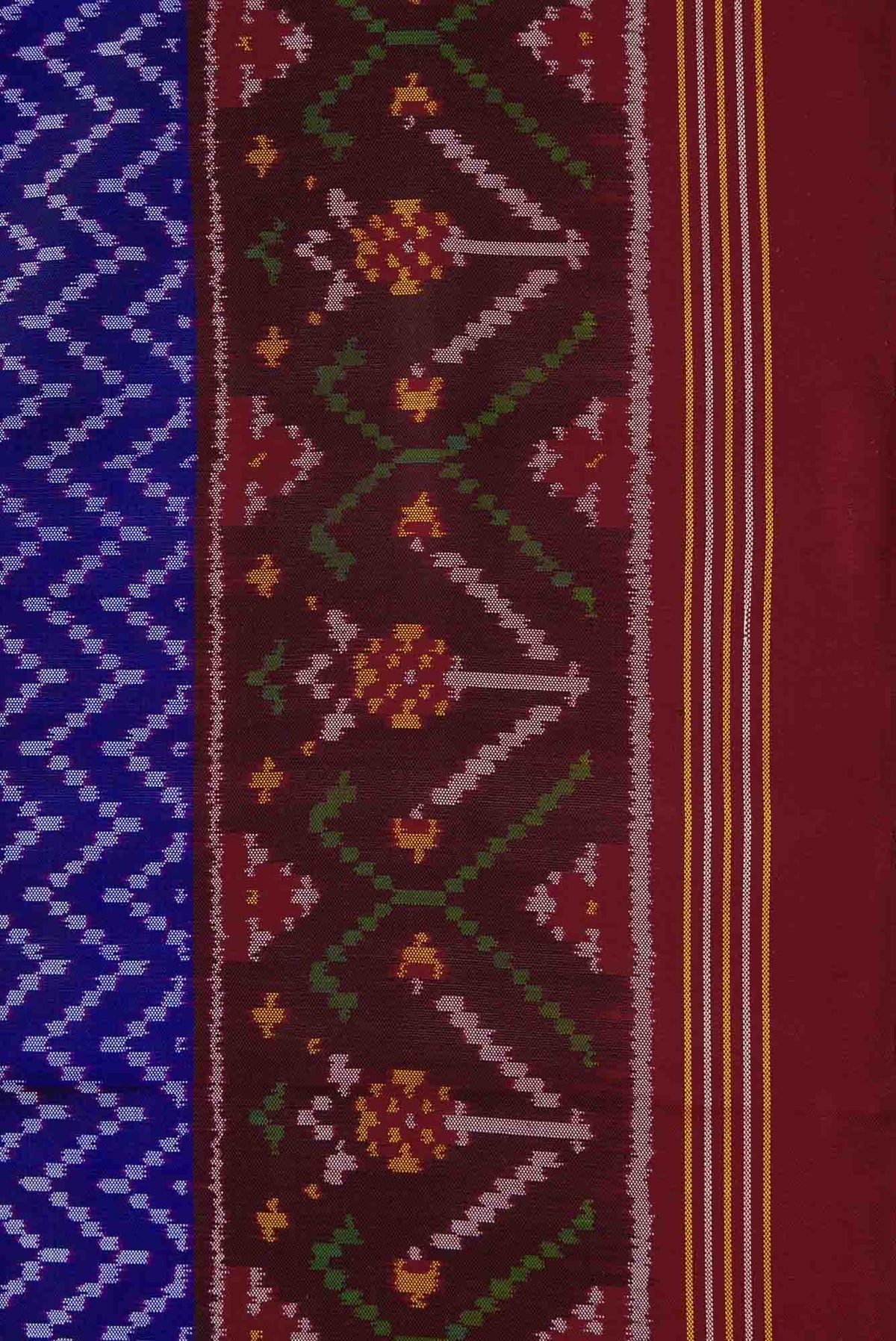 Royal Blue Dual Tone Rajkot Patola Silk Saree