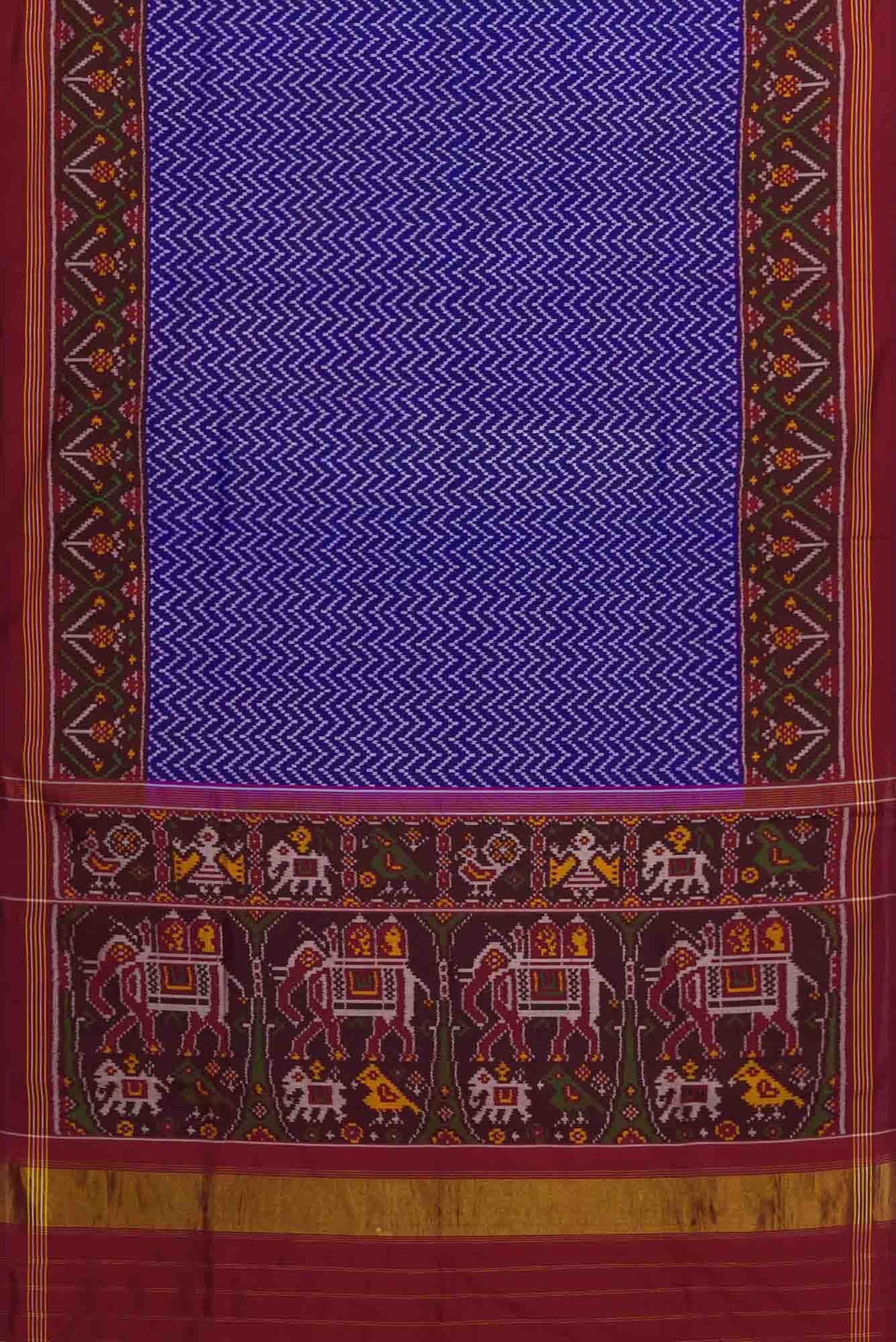 Royal Blue Dual Tone Rajkot Patola Silk Saree