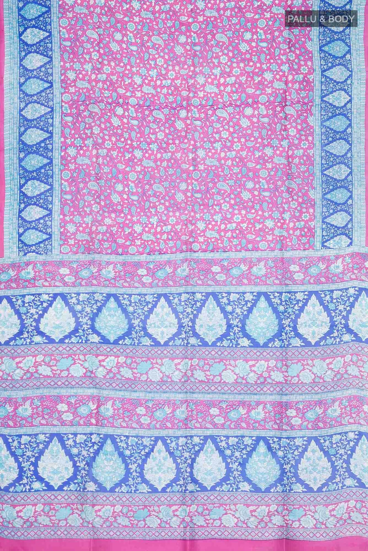 Pink Tussar Silk Saree