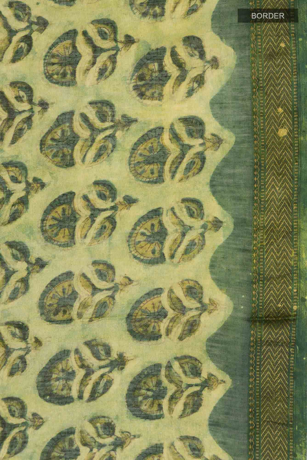 Green Chanderi Silk Cotton Saree