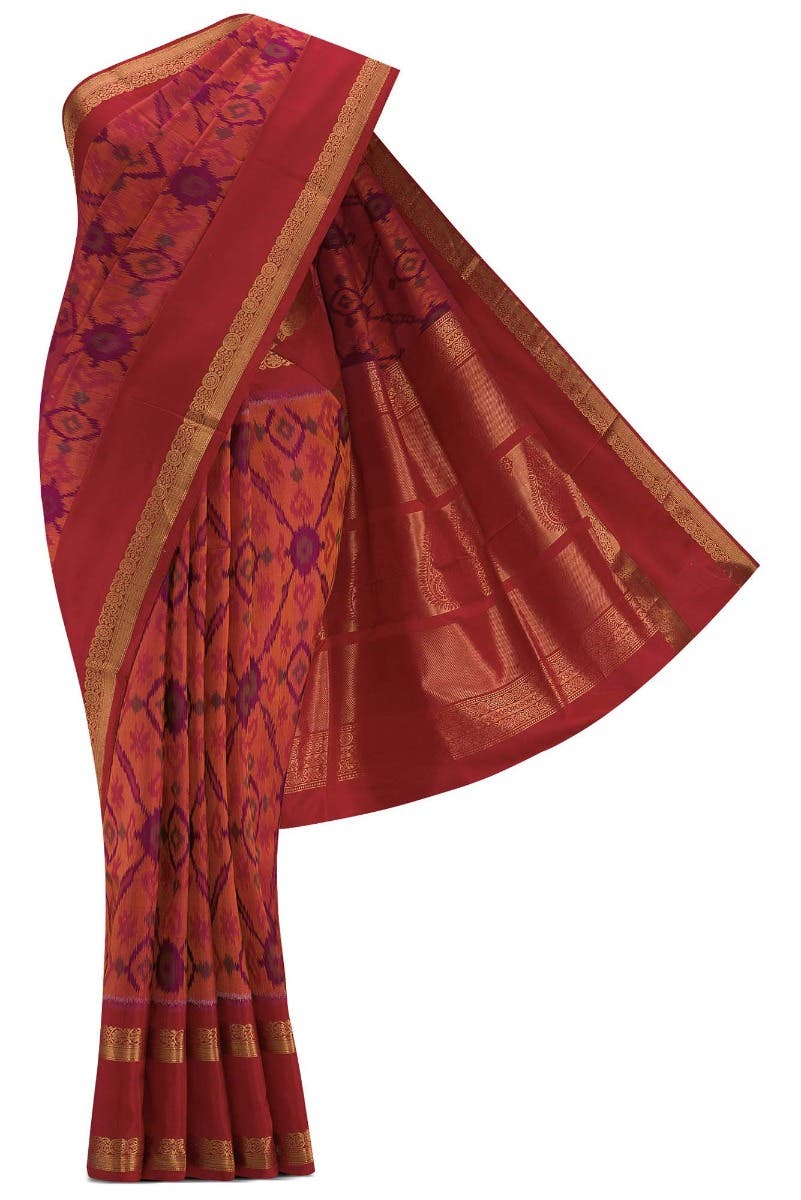 Rust Soft Silk Saree