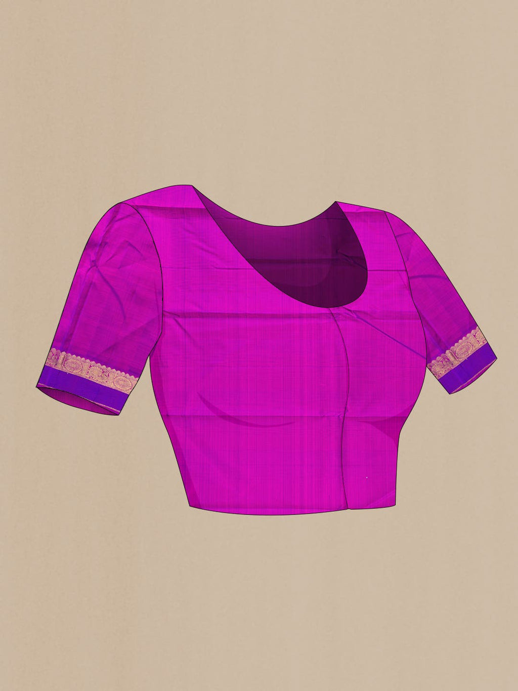 Pure Silk Pure Zari Pink Dual Tone Kanchipuram Saree