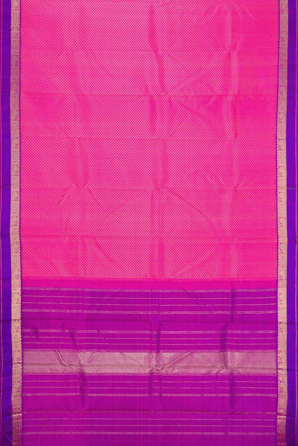 Pure Silk Pure Zari Pink Dual Tone Kanchipuram Saree