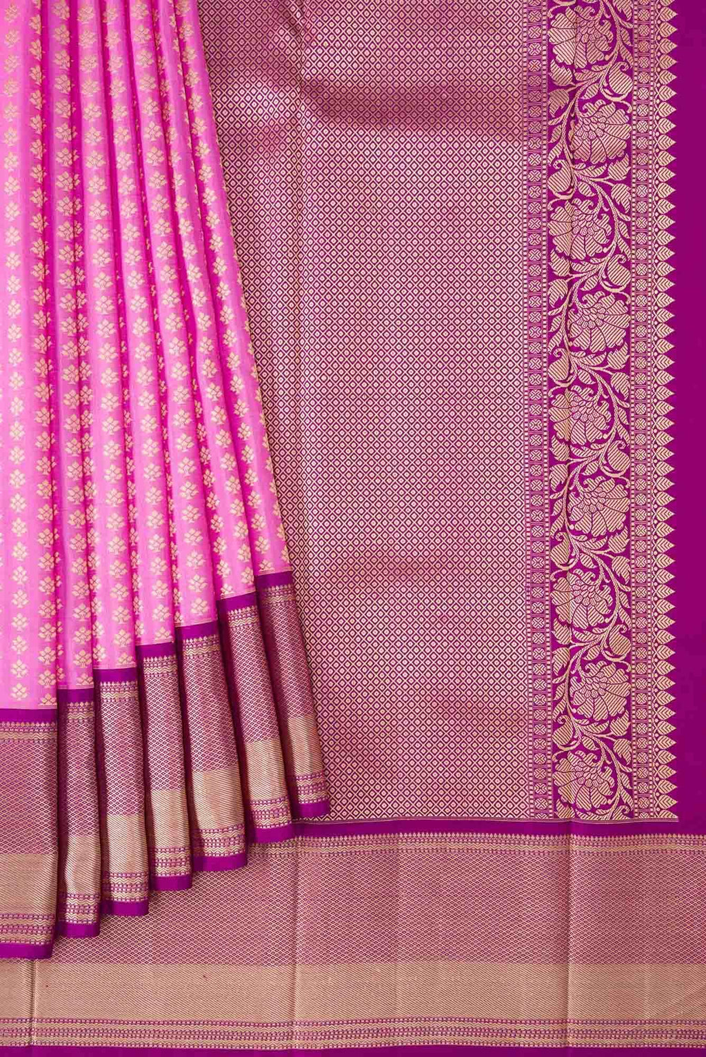 Pink Dual Tone Kanchipuram Silk Saree