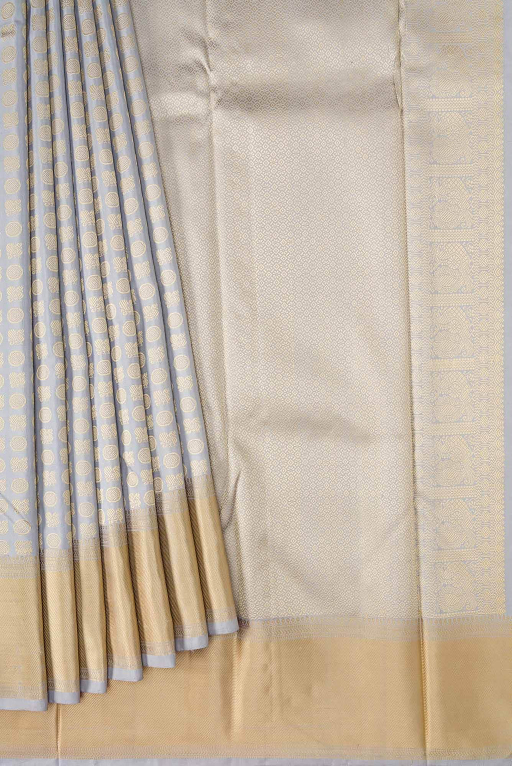 Grey Dual Tone Kanjivaram Silk Saree