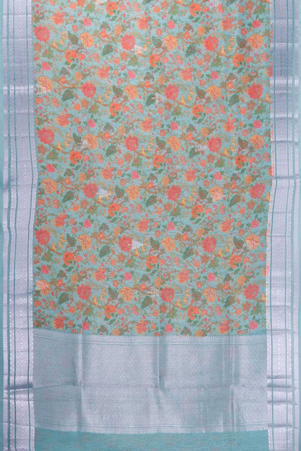 Light Green Blended Linen Saree