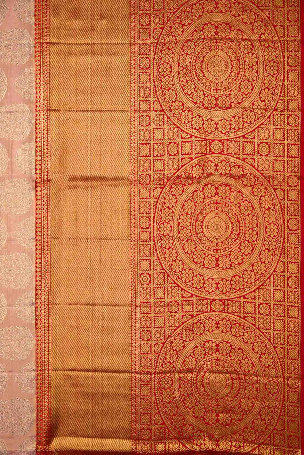 Rose pink Dual Tone Kanjivaram Tissue Silk Saree