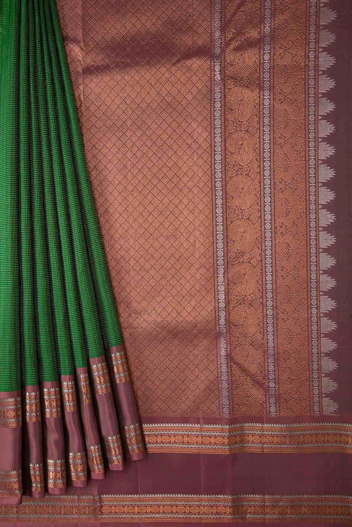 Green Dual Tone Kanchipuram Silk Saree