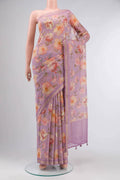 Lavender Tussar Silk Saree
