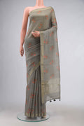 Grey Silk Cotton Saree