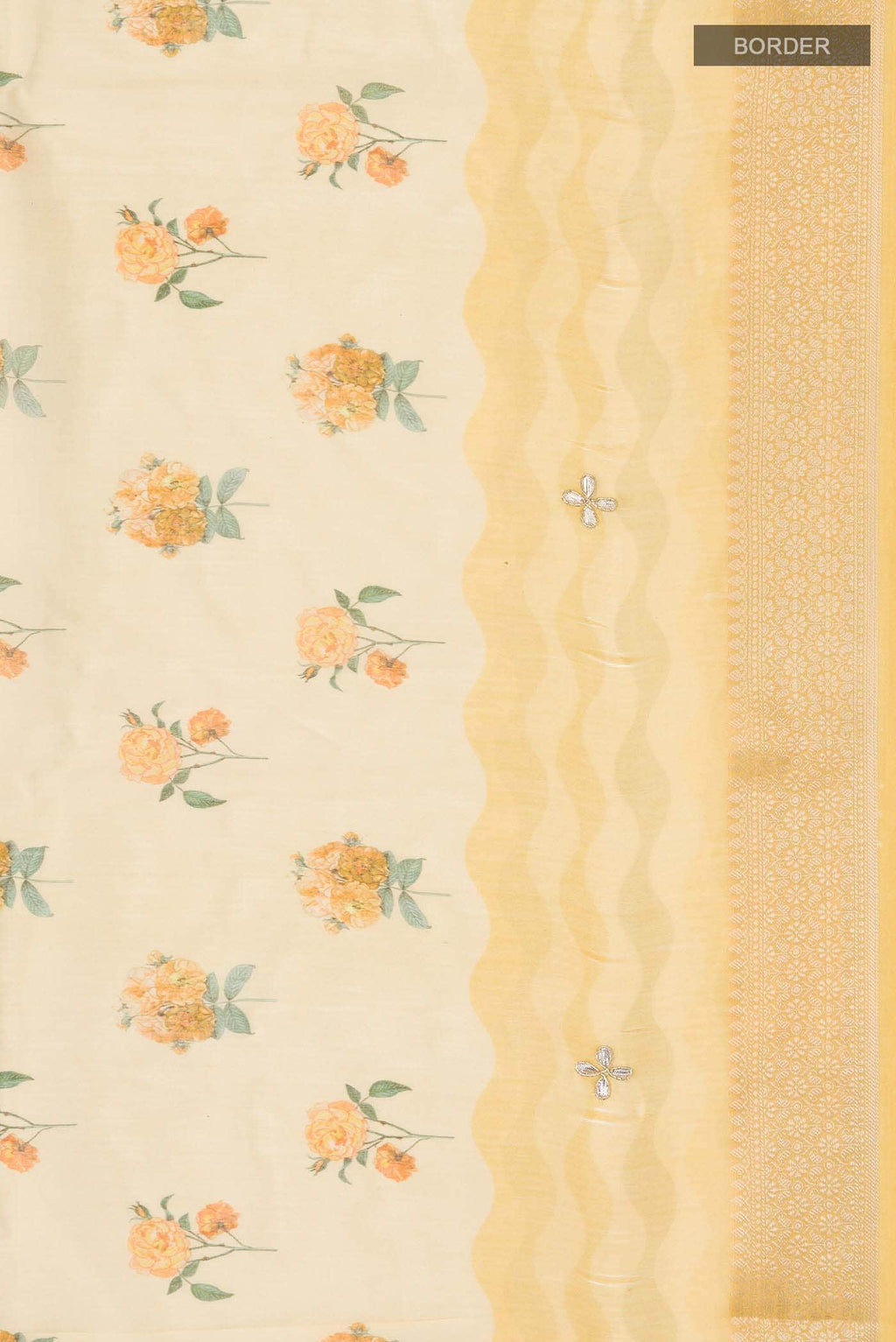 Yellow Tussar Silk Saree